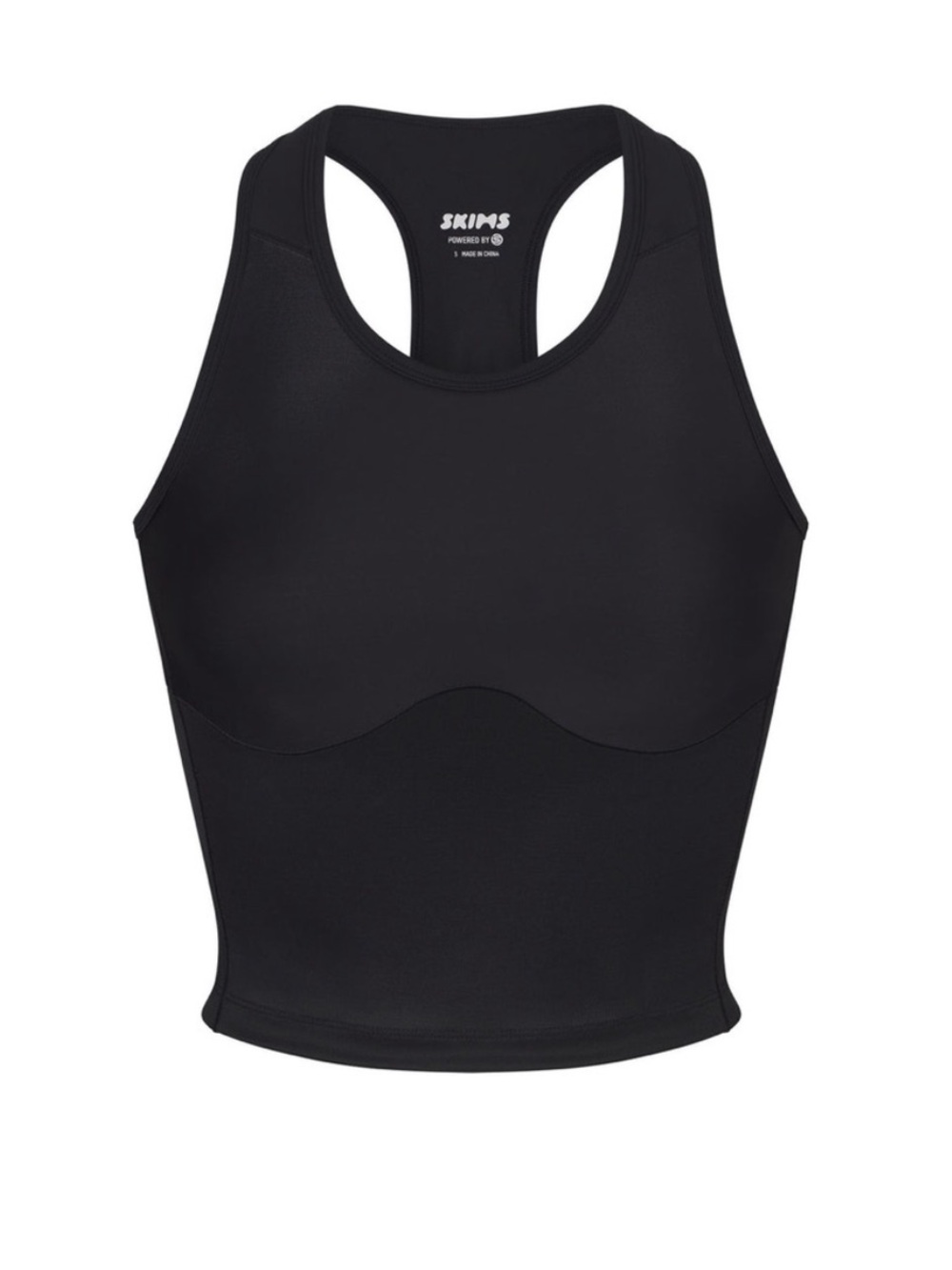 SKIMS Performance Black Longline Racerback Sports Bra Tank